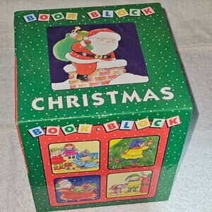 Christmas Book Block for Kids 12 Small Books & Holder